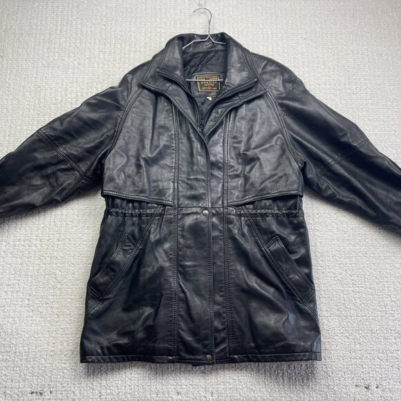 VTG Gabriel Collection Leather Black Utility Jacket Coat Men Sz L Canada Made - Picture 4 of 12